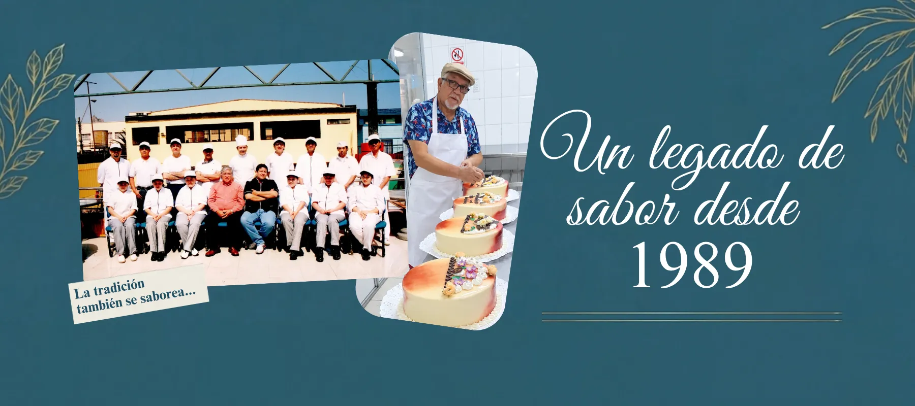 Don Hugo Vásquez junto al equipo fundador de La Palmera